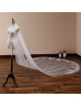 White Vintage Lace Wedding Veil Cathedral Bridal Single Tier Veil With Metal Comb